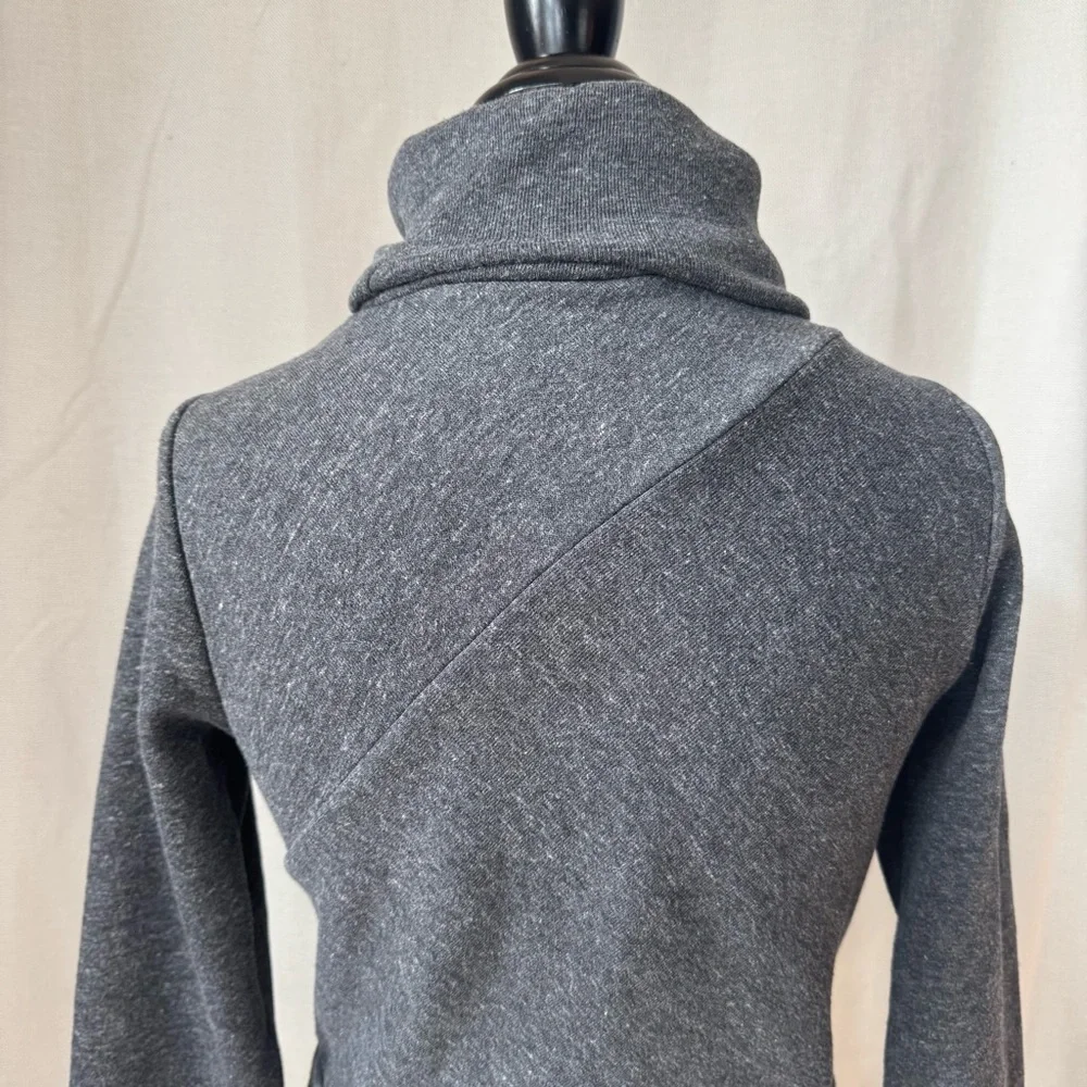ALO yoga Soleil cropped turtleneck XS charcoal fleece - Picture 6 of 9